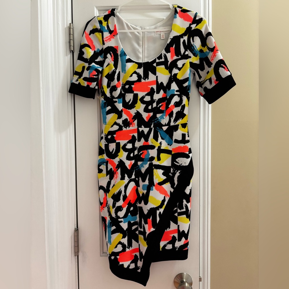 Mini Dress with Abstract Design.